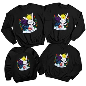 Family Bunny Happy Easter Sweatshirt Jumper Cute Festival Holiday Matching #ED - Picture 1 of 27