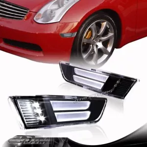 Luces marcadoras laterales de tira de LED negras para cupé Infiniti G35 03-07 - Imagen 1 de 4