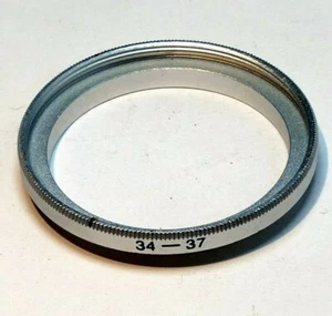 34mm to 37mm Step Up lens ring adapter screw in threaded (chrome) - Picture 1 of 6