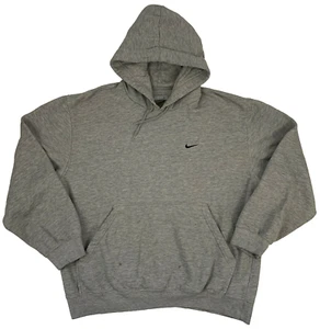 Sudadera con Capucha Nike Grande Vintage Gris Jaspeado Mini Cuadros Swoosh Logo Bordado Para Hombre - Imagen 1 de 10