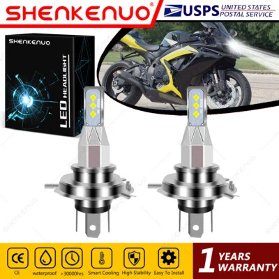For Suzuki GSXR600 GSXR750 GSXR1000 GSXR1100 GSXR1100W LED Headlights Bulbs 9003 - Image 1 of 4