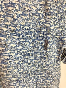 Camisa Hawaiana Woolrich Vintage Años 80/90 XL Estampado Camión Azul Blanco - Imagen 1 de 4