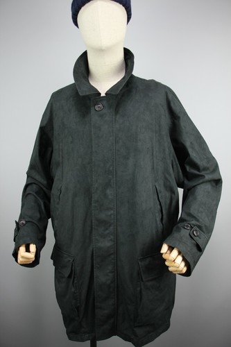 Giacca lunga Burberry London nera ecopelle scamosciata taglia 52