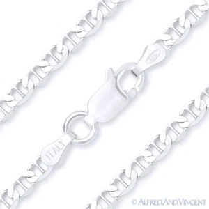 Brazalete de cadena italiano liso de plata esterlina 925 de 3,5 mm marina eslabón marino - Imagen 1 de 2