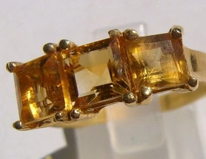 CeS Solitär Ring mit Citrin- Sterlingsilber hartvergoldet - Bild 1 von 1