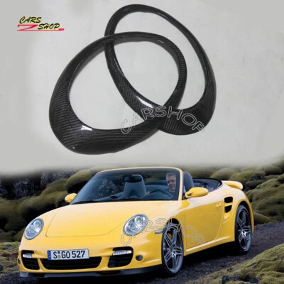 Cubierta de luz delantera de fibra de carbono para Porsche 911 Carrera 997 2005-2011 Foto 1 de 4