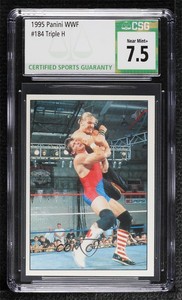 1995 Panini WWF Superstars Album Stickers Triple H #184 CSG 7.5
