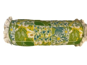 Lilly Pulitzer RETRO Bolster Pillow Green Yellow Mod "FLOWER POWER" Butterfly - Picture 1 of 6