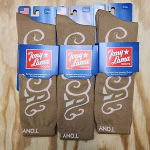 Tony Lama Damen Größe Small Stiefelsocken Set 3 Paar braun rosa - Bild 1 von 3