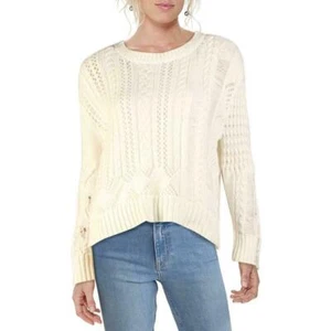 Splendid Crewneck Cable Knit Crop Pullover Sweater Shirt Women's Size Small $178 - Picture 1 of 6