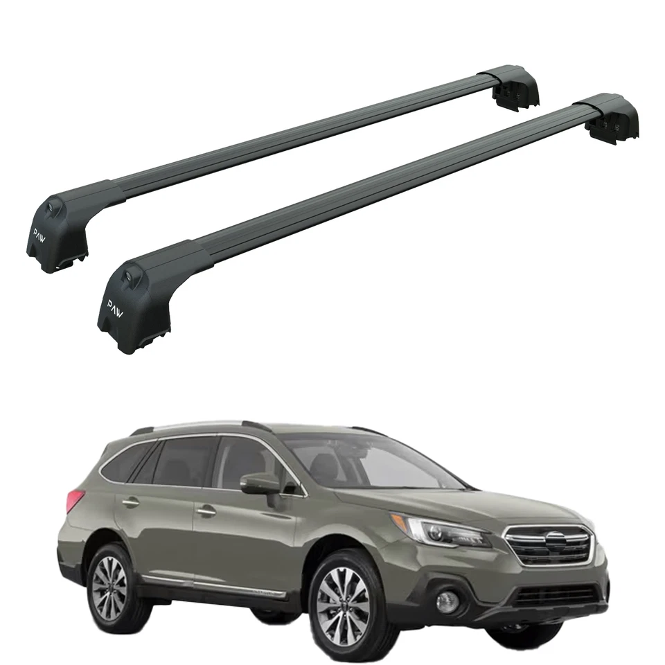 Barras transversales de techo para Subaru Outback BS 2014-2020 riel rasante aluminio negro Foto 1 de 4