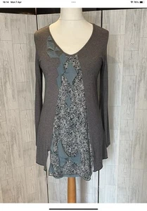 Mado et les Autres grey blue stretchy layered tunic Uk14 VGC - Picture 1 of 11
