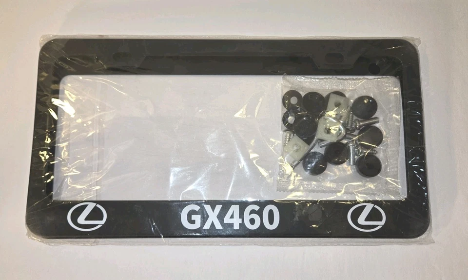 License Plate Frame Lexus Gx460 New Black Metal Front & Back Frames (2). - Image 1 of 1