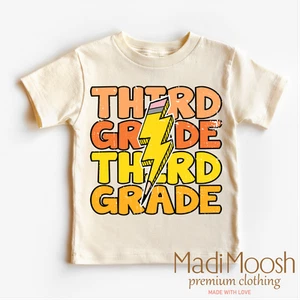 Third Grade Lightning Bolt Shirt - School Shirt - Picture 1 of 6
