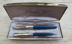 Vintage Parker 51 Gold Filled Fountain Pen & Pencil Set  - FINE 14k Nib - Picture 1 of 19