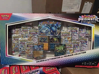 Pokemon Prismatic Evolutions Lucario ex & Tyranitar ex Premium Collection - Image 1 of 3
