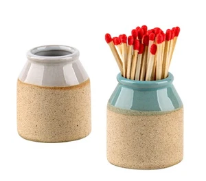 dgudgu Match Cloche Decorative Matches Jar with Match Striker Set of 2 Mini - Picture 1 of 7