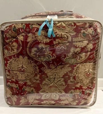 Edredón Ralph Lauren Jardiniere Rojo Dorado Floral Completo/Reina EE. UU. Algodón De Colección Foto 1 de 4