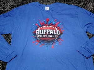Buffalo Football Bills Blue 100% cotton Long sleeve T-shirt SIZE XL MENS /WOMENS - Picture 1 of 3