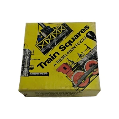 Vtg Train Squares a Tessellation Puzzle # 852 9 Pieces From Whitehall Games USA - Image 1 of 4