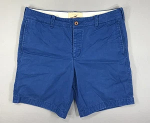 Pantalones Cortos Hollister Para Hombre 36 Azul Chino Logo Botón Mosca Lona Desteñido Playa Ciudad Y2K - Imagen 1 de 10