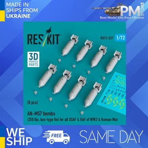 Reskit RS72-0537 1/72 AN-M57 Bomben 250 lbs Box-Type Finne für alle USAF RAF - Bild 1 von 3