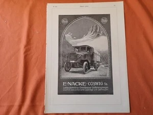 RK 1917 Zeitungsdruck 3846 Reklame Nacke Coswig Sachsen LKW Ansbach Protos - Bild 1 von 2