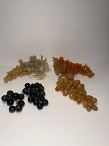 Juego de 5 racimos de uva de goma vintage fruta decorativa artificial - Imagen 1 de 11