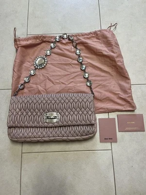 Miu Miu pink shoulder bag bijou clutch bag Matelass - Image 1 of 3