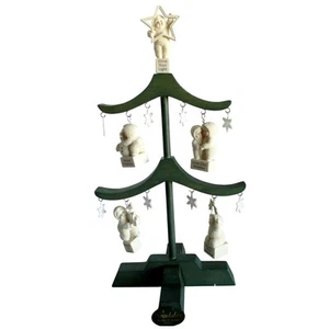 Dept. 56 Snowbabies " Wishes To Share " 2003 Wood Tree & Ornaments With Box - Picture 1 of 13