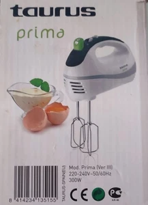 Taurus Prima - Batidora amasadora de repostería. 300W. 5 velocidades + Turbo. 2 - Imagen 1 de 17