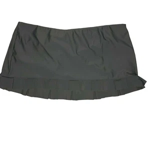 Elle Swim Skirt Swim Suit Bottoms Size 12 Gray Built In Brief Pleated Hem - Picture 1 of 5