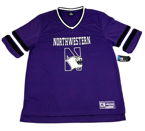 NEW Northwestern Wildcats Jersey Size 2XL XXL Purple Short Sleeve Shirt NCAA -3 Cover