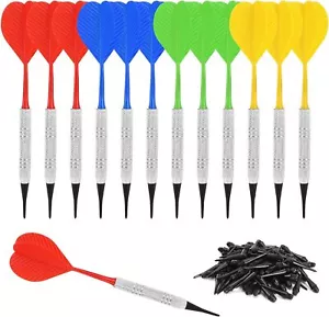 12 Pezzi Freccette Punta Morbida Barra Freccette Punta Plastica Set Freccette Attacco Extra 100 Nero 2 - Foto 1 di 12