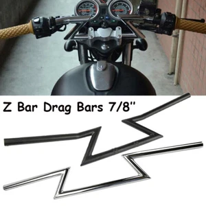 Manillar de motocicleta de 7/8 pulgadas barra Z barras de arrastre para Harley Yamaha Suzuki Chopper - Imagen 1 de 30