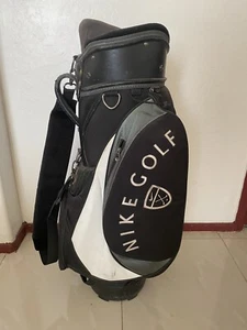 Nike Golf Blue & White Cart Bag - 7 Way With Rain Cover All Zippers Work - Picture 1 of 9