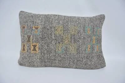 Almohada de regalo, almohada Kilim, almohada gris 16"x24", funda de almohada Kilim Foto 1 de 4