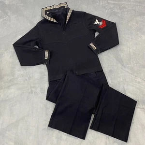 Vintage 1944 WWII US Navy Wool CRACKER JACK Dress Blues Uniform Men Made in USA - Picture 1 of 24