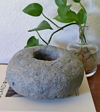 Handcrafted Stone Bowl Donut Minimal Natural Curated Decor Air Plant 7"