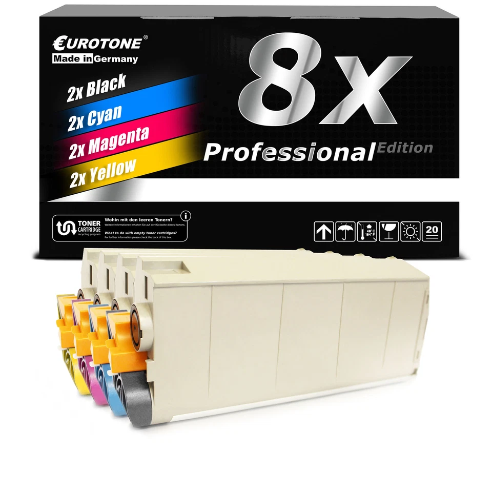8x Eurotone PRO Patrone f�r OKI MC-760-dnvfax MC-760-dn MC-760-dnfax - Bild 1 von 4
