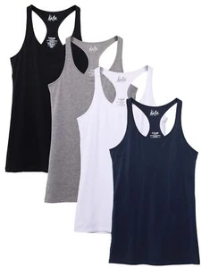 Kalon Women's 4-Pack Racerback Shelf Bra Camisole Base Layer - Picture 1 of 12