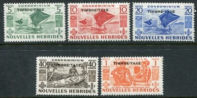 New Hebrides (French) 1953 postage due SG FD.92-FD.96 hinged mint (cat. £75 u/m) - Image 1 of 2