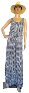 Boden Maxi Dress Size 8L Blue/White Shift Pockets Viscose Blend - Picture 1 of 11