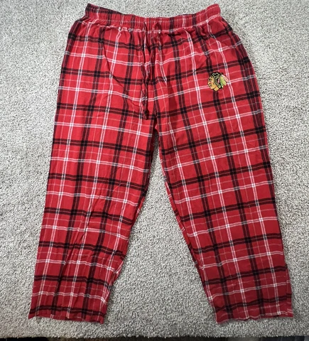 Chicago Blackhawks Pants Mens 2XL Red All Over Graphic Pajamas Hockey Cover