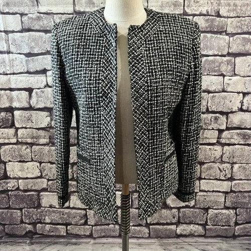 VETEMENTS Giacca Karen Scott bianca e nera completamente foderata taglia 10P acrilico e poliestere