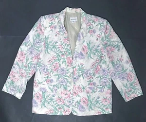 Vintage Floral Blazer Jacket Size 18 Grandma Granny Fairy Cottage Core Romance - Picture 1 of 3