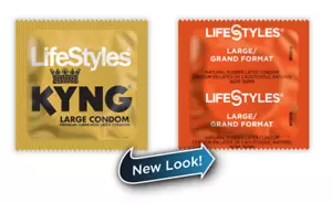 50 CT LifeStyles Large (KYNG) Condoms - Picture 1 of 3