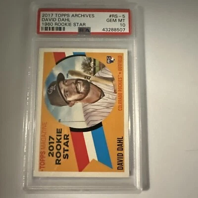 2017 Topps Archives 1960 estrella novato David Dahl #RS-5 PSA 10 Rockies Foto 1 de 4