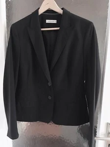 Designer Business Blazer Jacke René Lezard Schurwolle Gr. 44 Blauschwarz - Bild 1 von 8