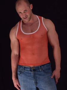 BOLD Sheer Tank Top-RS in color ORANGE - Picture 1 of 4